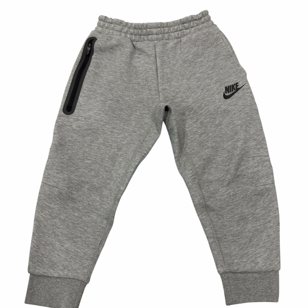 Nike Kids Grey Heather Jogger Pants with Black Zip Detail XS size 4
